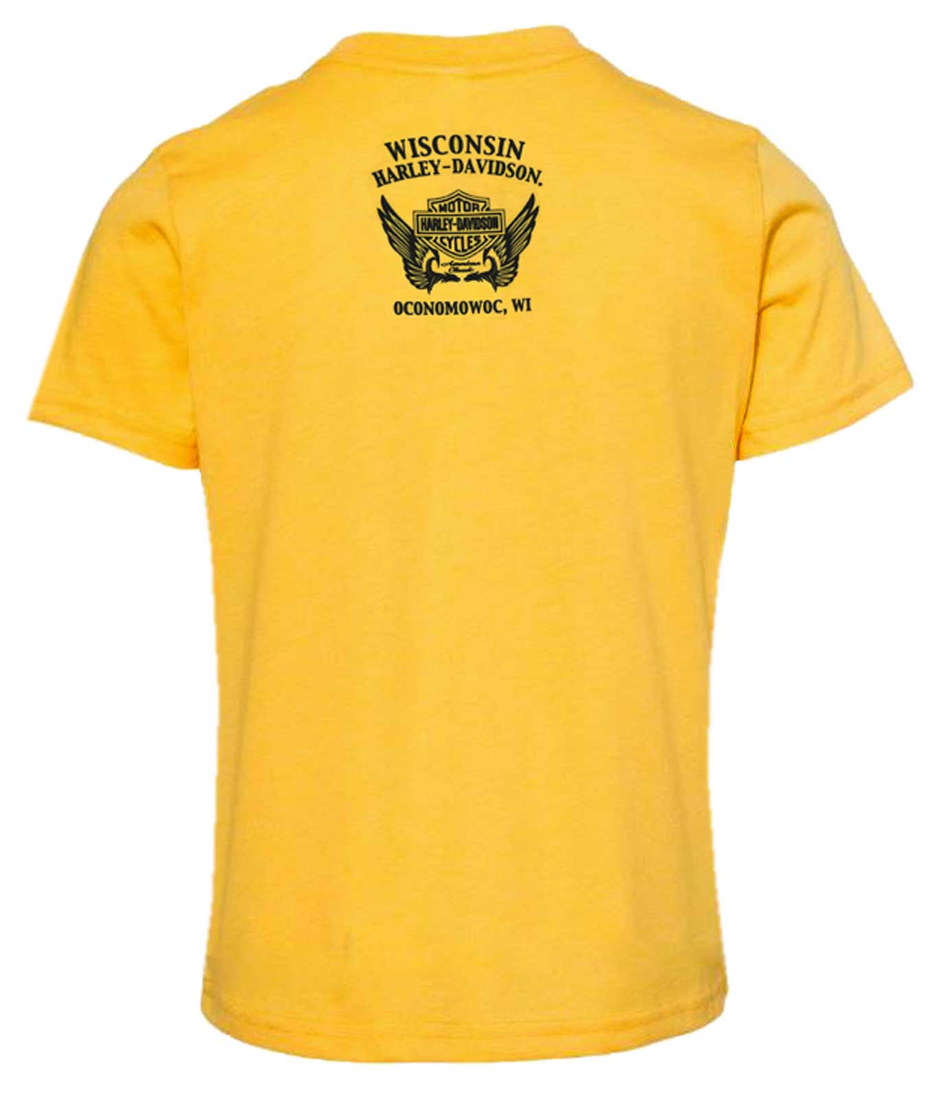 Harley-Davidson Free Shipping - Harley-Davidson Girl's Bubble Script Short Sleeve Toddler Cotton Tee, Yellow - Free Shipping on many products plus Orders Over $99