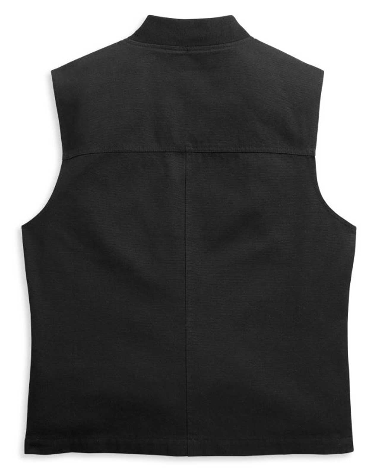 Harley-Davidson® Men's Waxed Cotton Canvas Motorcycle Vest - Black ...