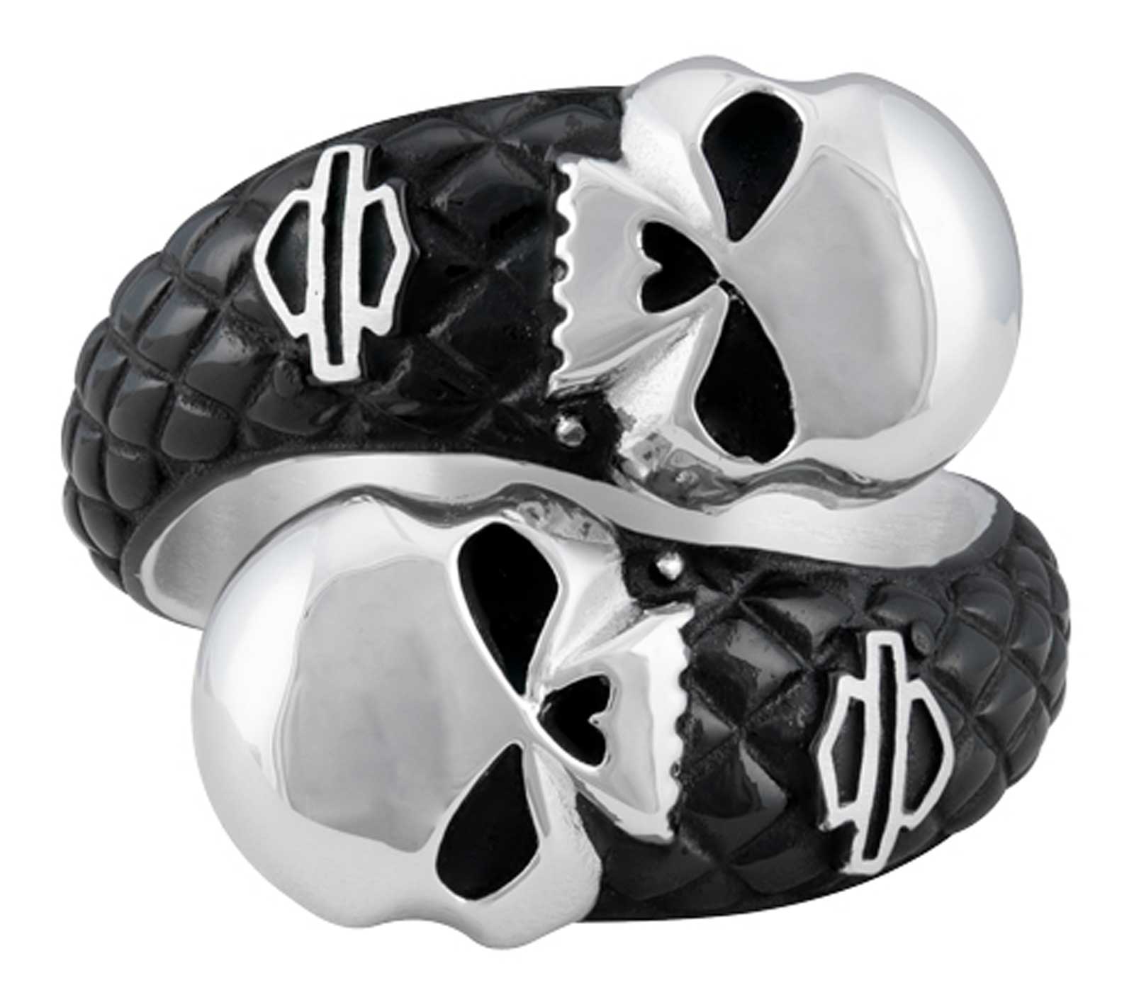 Harley-Davidson® Men's Double Willie G Skull B&S Stainless Harley-Davidson® Men's Double Willie G Skull B&S Stainless