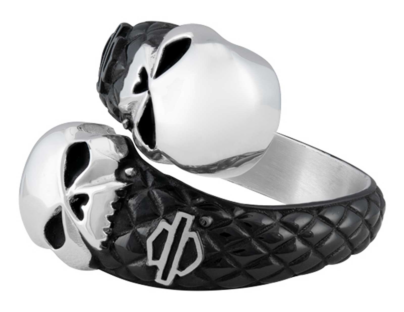 Harley-Davidson® Men's Double Willie G Skull B&S Stainless Steel