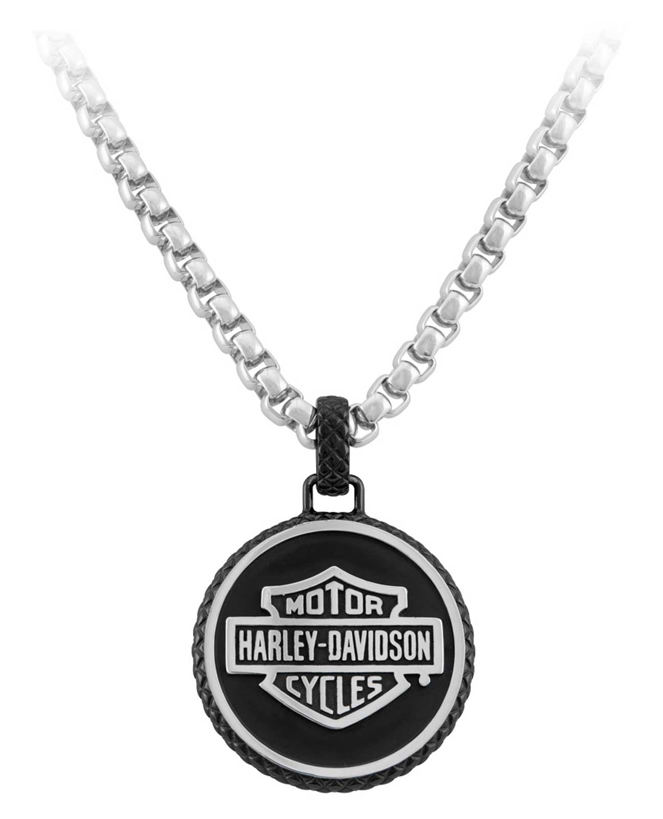 Harley-Davidson® Men's Steel Double Sided Rolo Chain Skull Logo Metal  Necklace