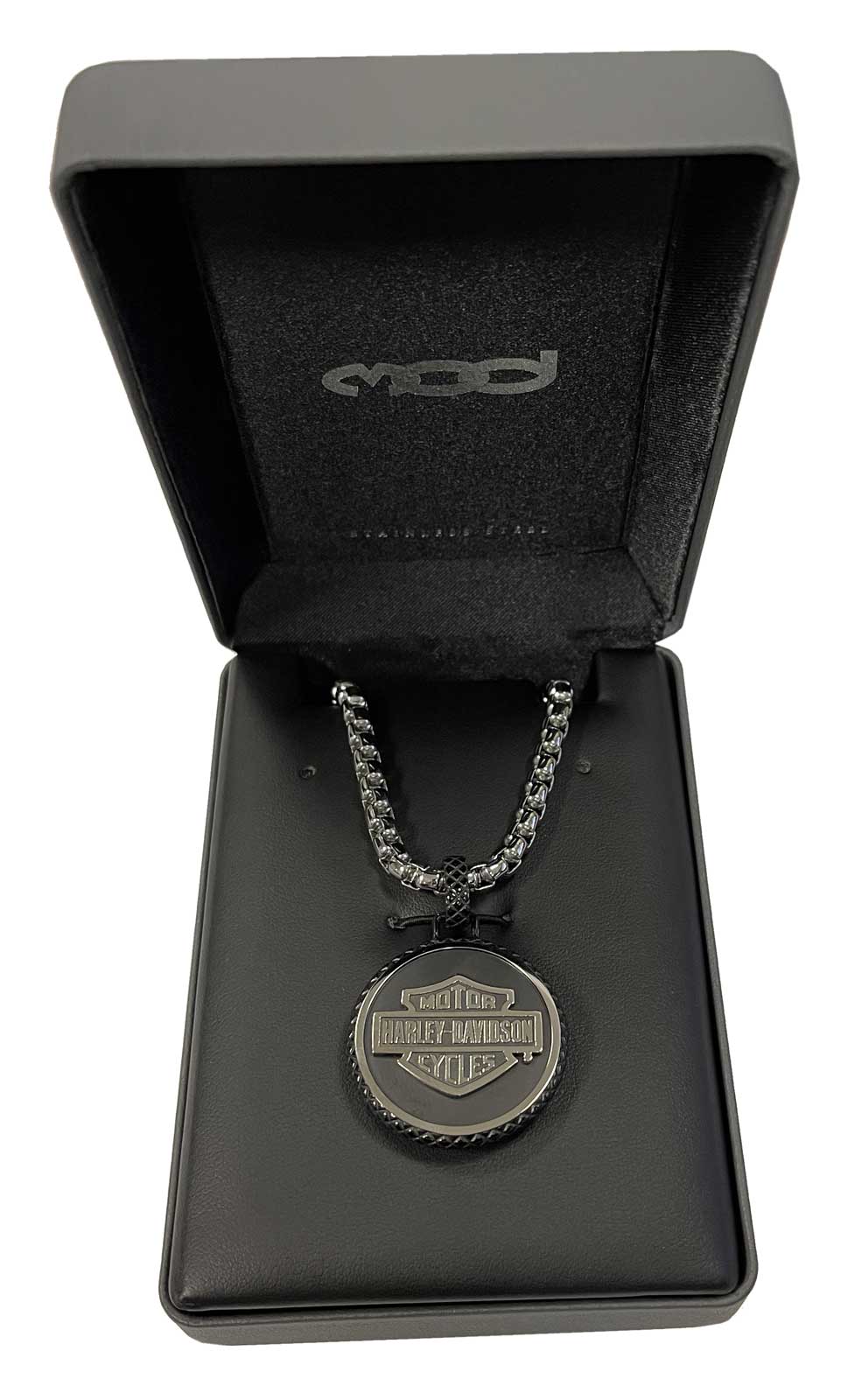 Harley-Davidson Men's Steel Double Sided Rolo Chain Skull Logo Metal Necklace - No Hassle Returns at Wisconsin Harley