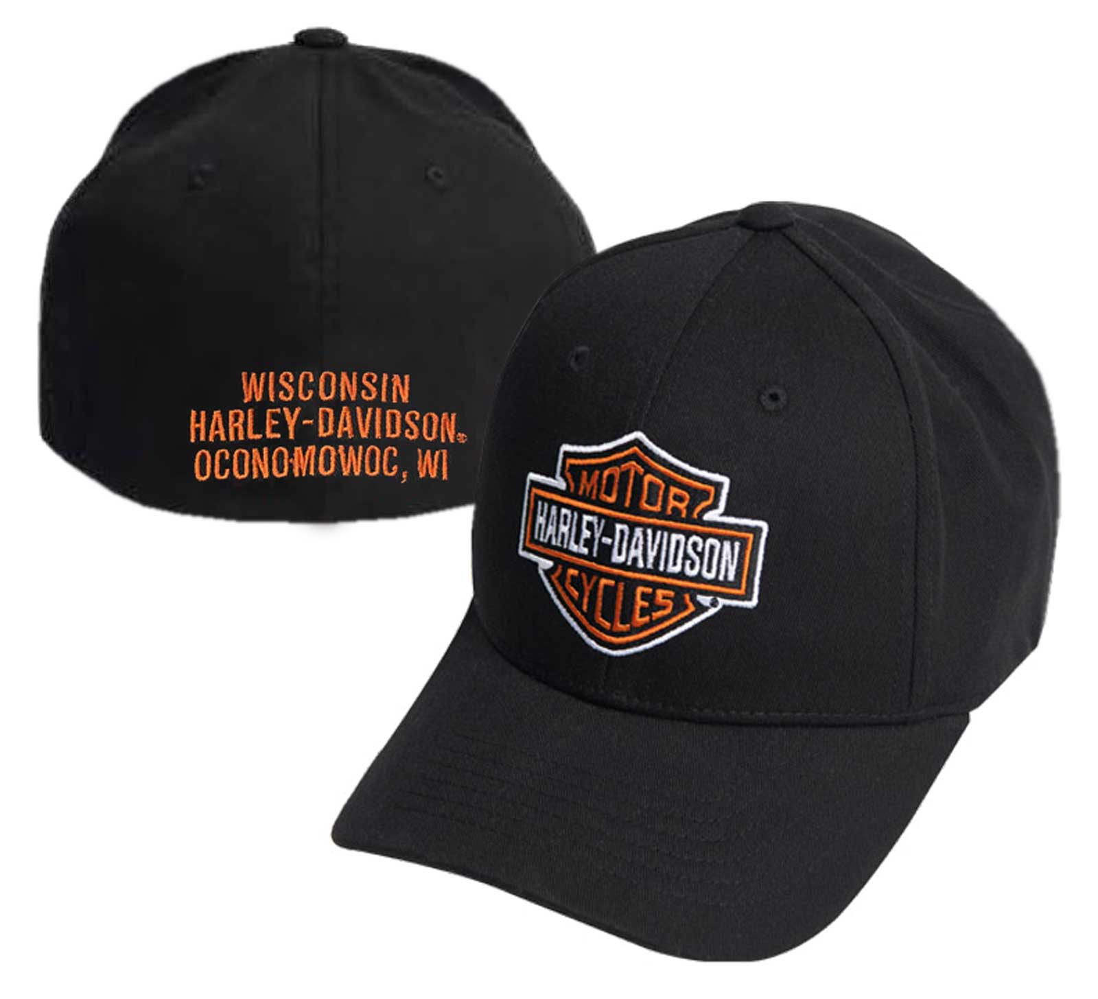 Harley-Davidson Free Shipping - Harley-Davidson Men's Classic B&S Curved Bill Stretch Fit Baseball Cap - Black - Free Shipping on many products plus Orders Over $99