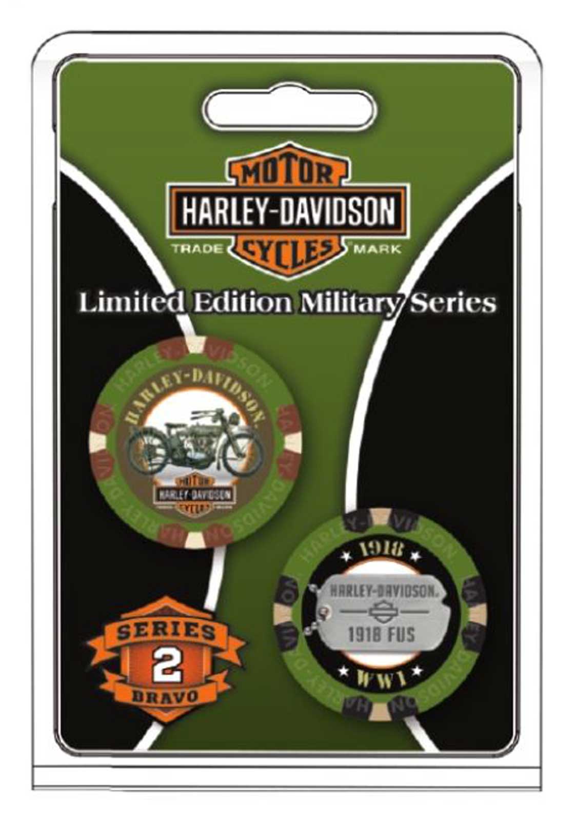 Harley-Davidson Free Shipping - Harley-Davidson Military Series Bravo 2 1918 FUS Collectible Poker Chips 6742 - Free Shipping on many products plus Orders Over $99