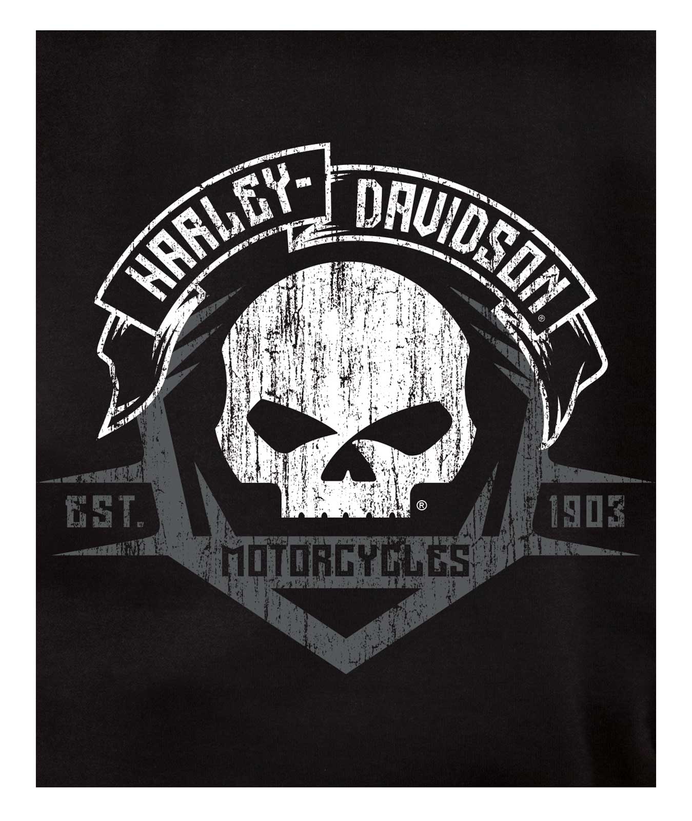 Harley-Davidson Men's Blitz Skull Short Sleeve Chest Pocket T-Shirt - Black - No Hassle Returns at Wisconsin Harley