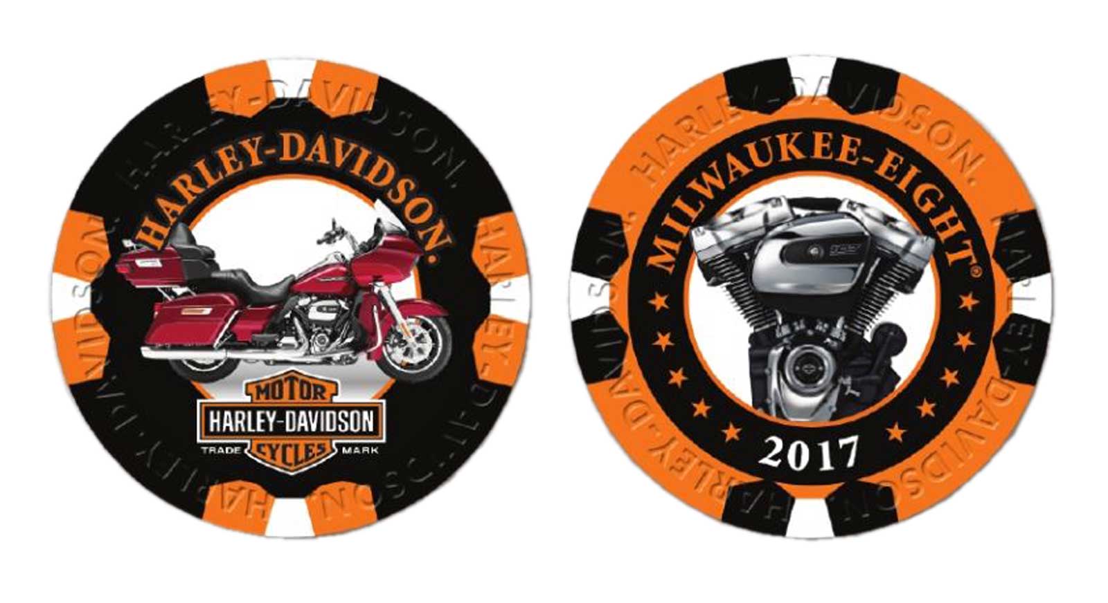 Harley-Davidson Limited Edition Series 10 Poker Chips Pack, Black & Orange 6710 - Wisconsin Harley-Davidson