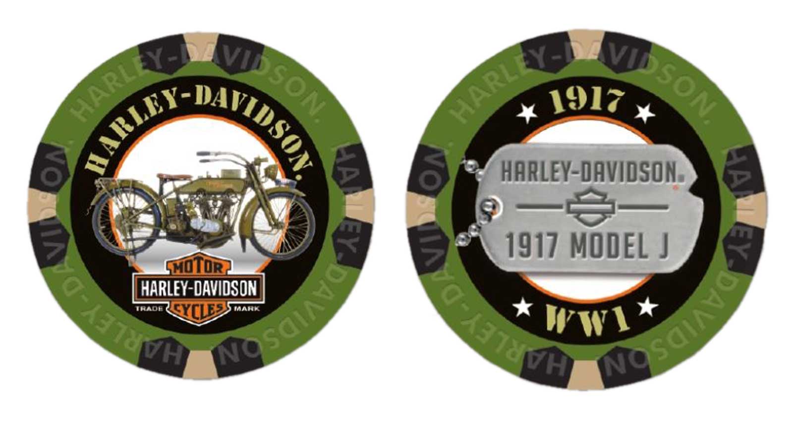 Harley-Davidson Military Series Alpha 1 1917 Model J Collectible Poker Chip 6741 - Wisconsin Harley-Davidson