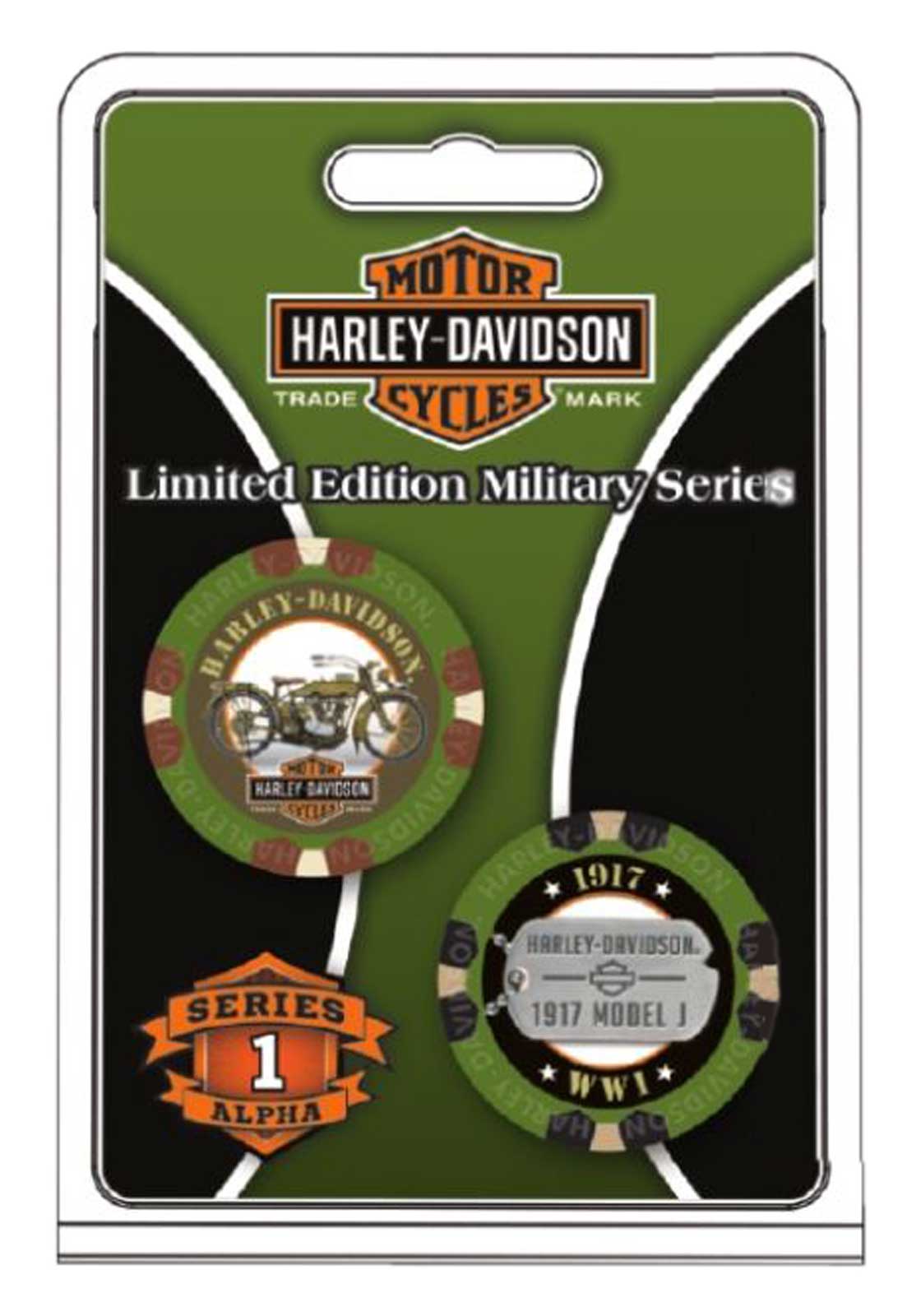 Harley-Davidson Free Shipping - Harley-Davidson Military Series Alpha 1 1917 Model J Collectible Poker Chip 6741 - Free Shipping on many products plus Orders Over $99