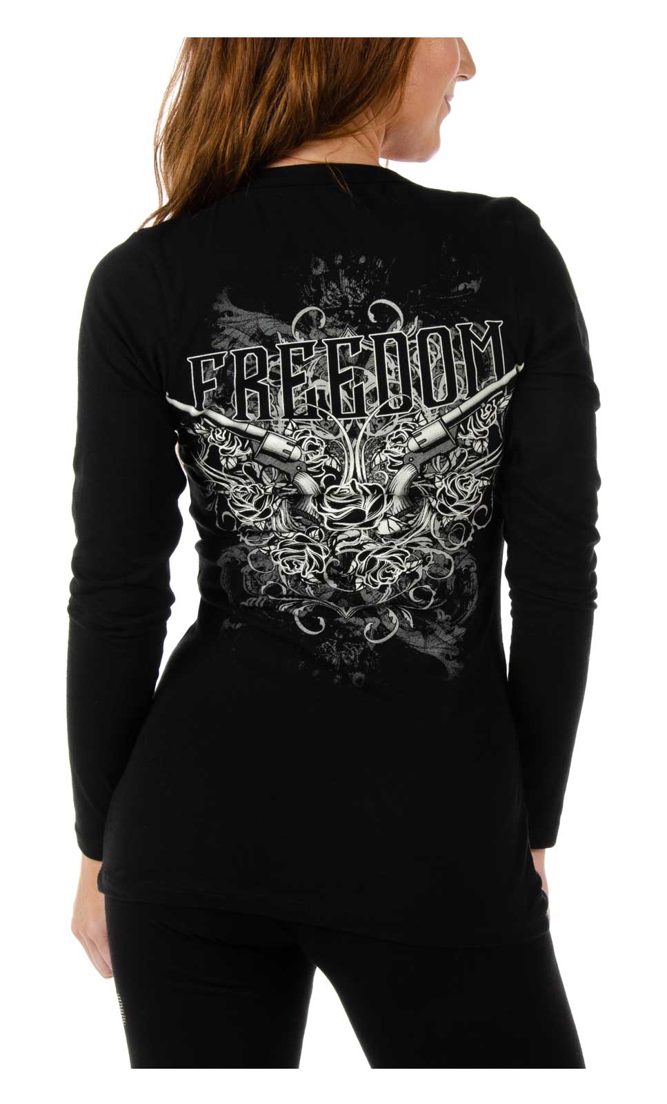 Harley-Davidson Free Shipping - Liberty Wear Women's Blackhawk Freedom Embellished Long Sleeve Shirt - Black - Free Shipping on many products plus Orders Over $99