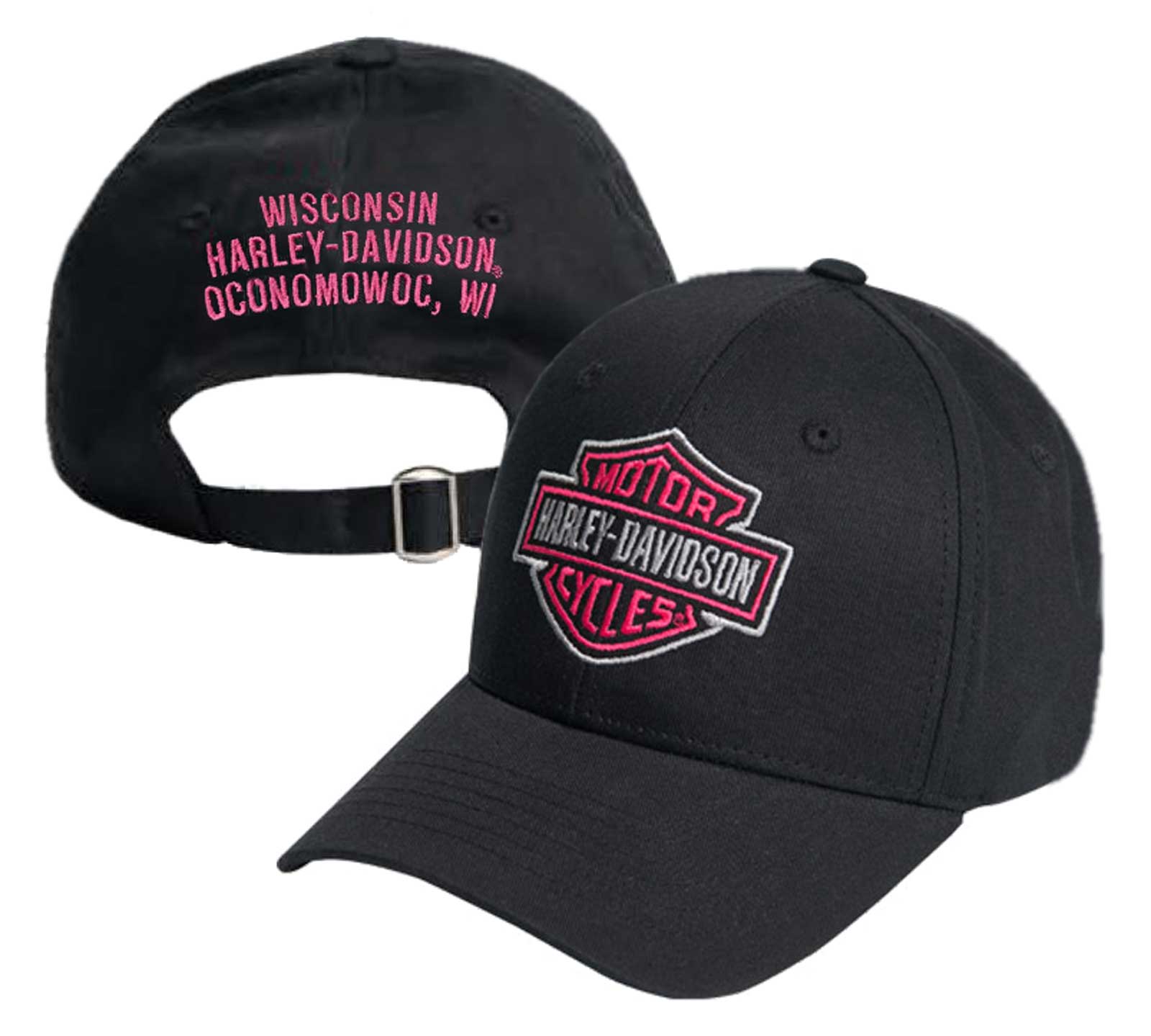 Harley-Davidson Free Shipping - Harley-Davidson Women's Hat Pink B&S Curved Bill Slide Buckle Baseball Cap - Black - Free Shipping on many products plus Orders Over $99