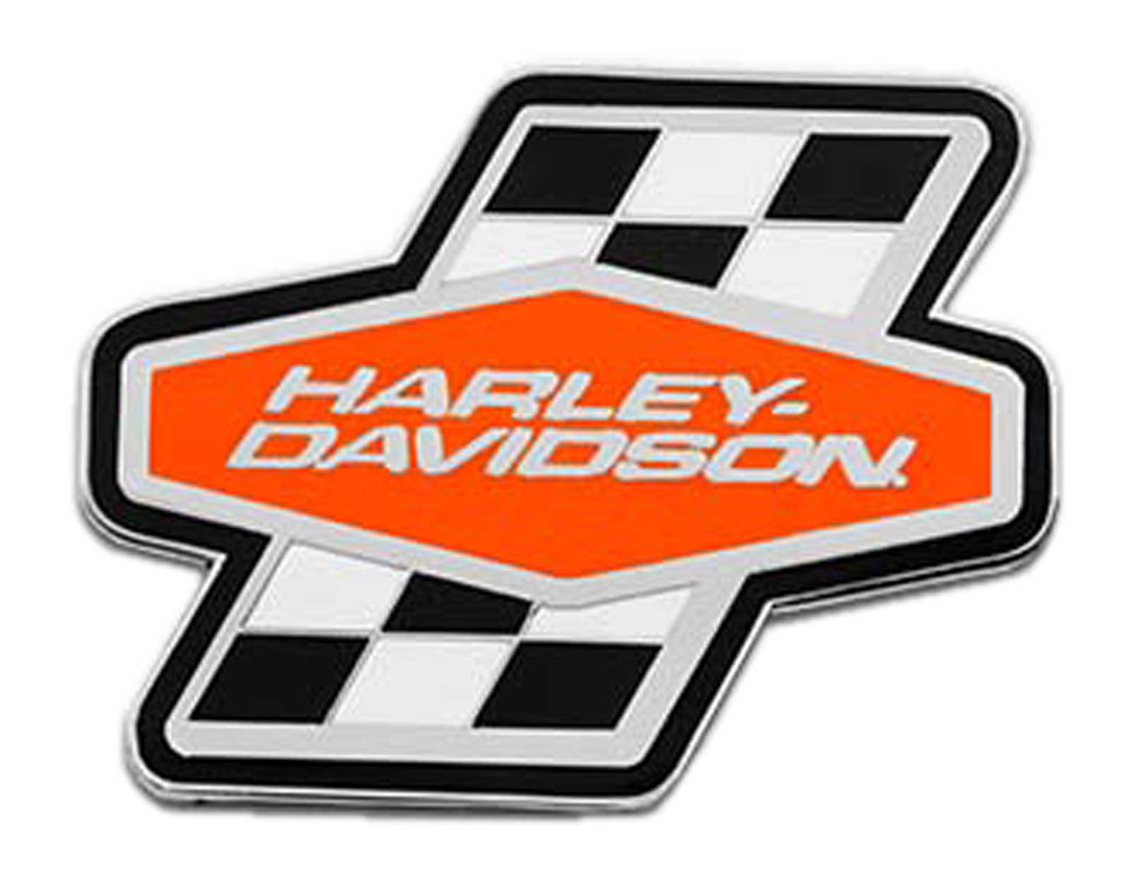 Harley-Davidson 1.5 inch. H-D Racing Checkered Metal Pin, Silver Nickel Finish - Wisconsin Harley-Davidson