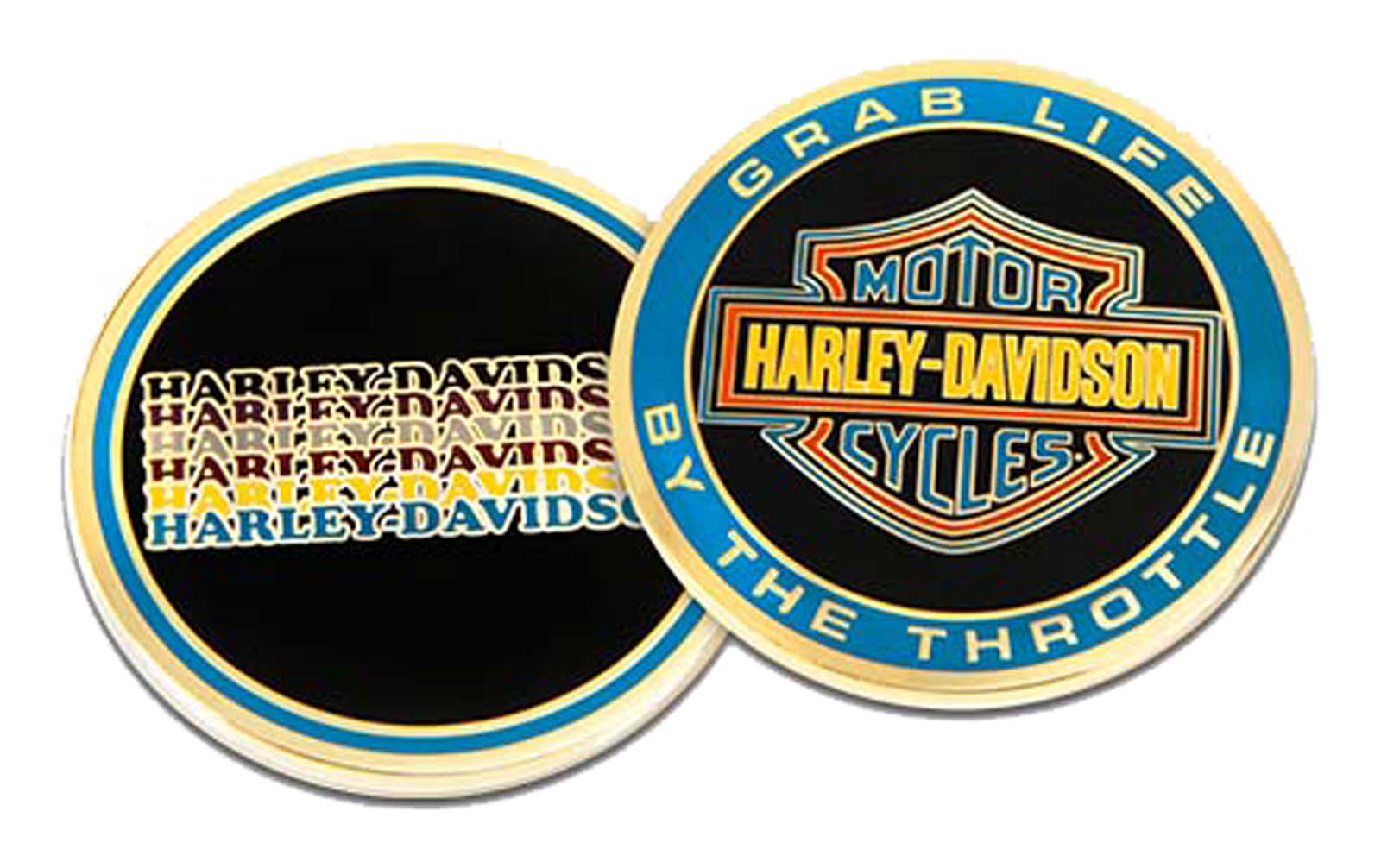 Harley-Davidson Grab Life by the Throttle B&S Metal Challenge Coin, 1.75 in. - Wisconsin Harley-Davidson