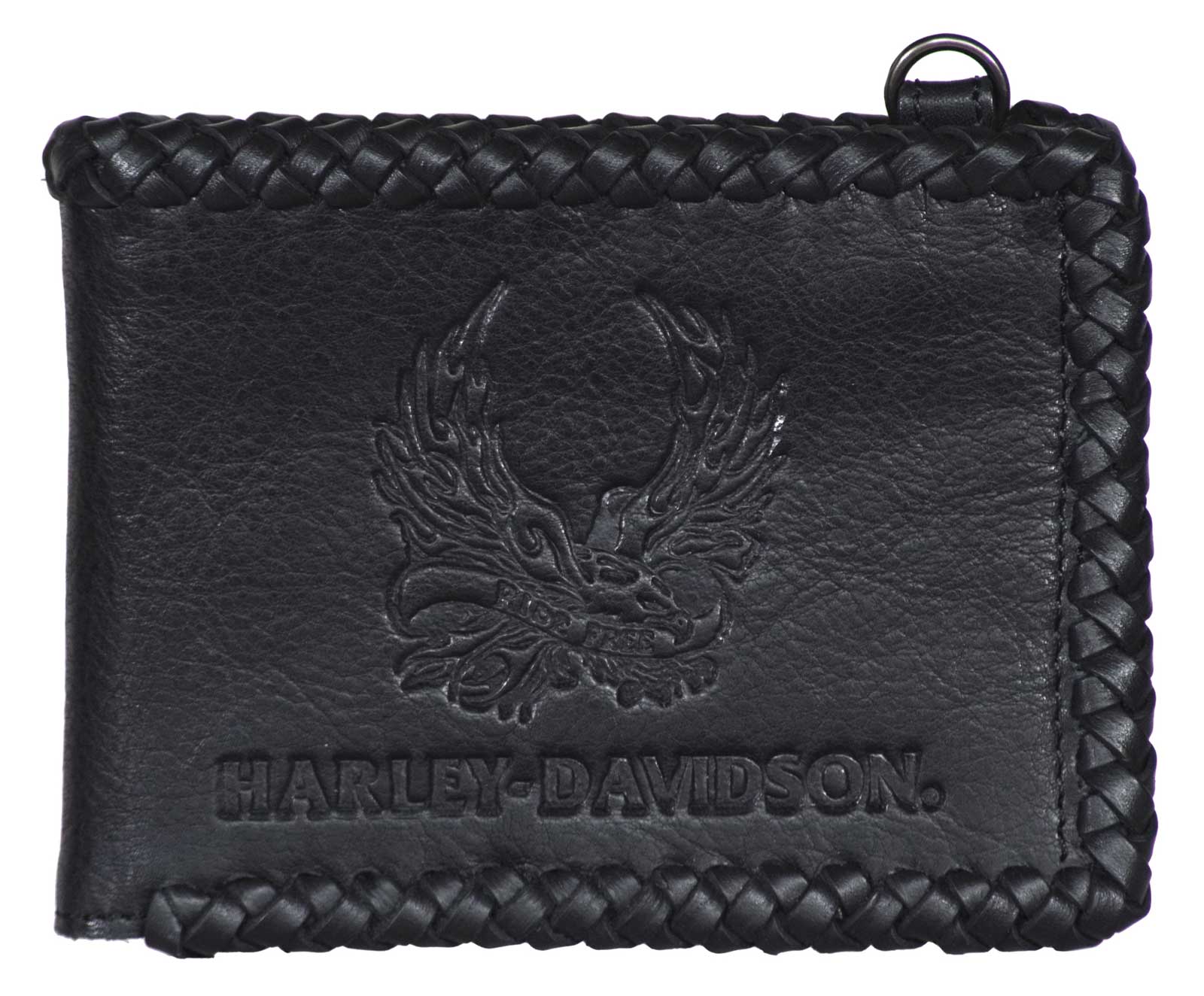 Harley-Davidson Men's Ride Free Bi-Fold Leather Wallet w/RFID Protection - Black - Wisconsin Harley-Davidson
