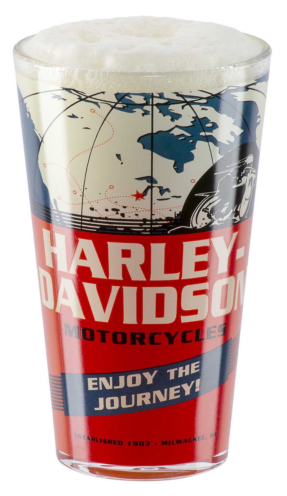 Harley-Davidson Vintage Poster Graphics Set of Four Pint Glasses Set - 16 oz. - Largest Selection of Harley-Davidson Products
