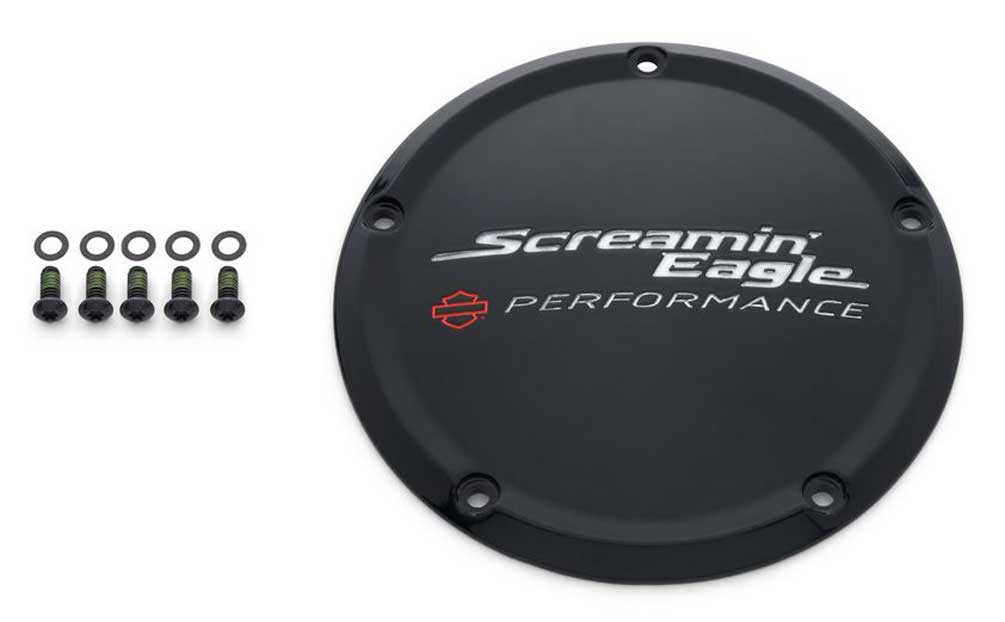 Harley-Davidson Screamin' Eagle Derby Cover- Gloss Black Finish 25701403 - Wisconsin Harley-Davidson