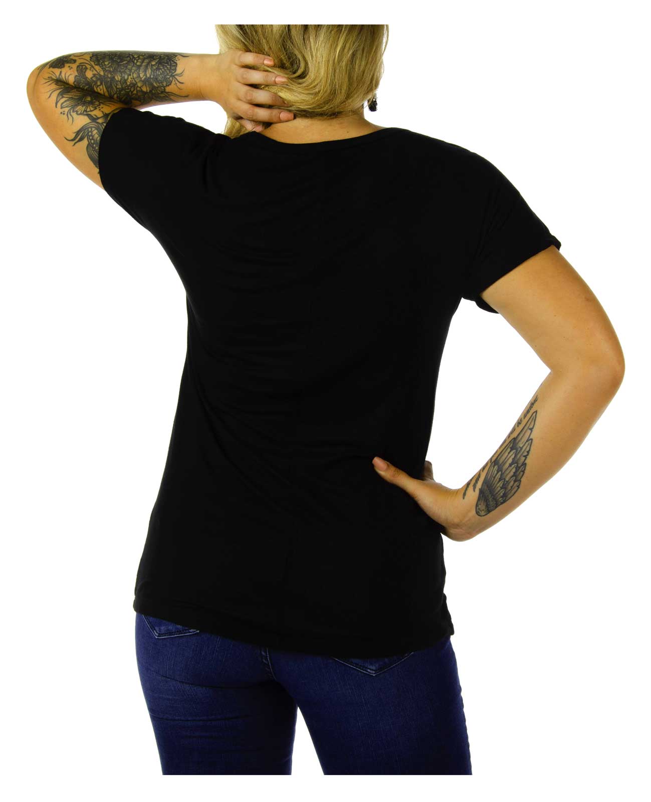 Harley-Davidson Free Shipping - Liberty Wear Women's Embellished Wyld Ride Slit Neckline Short Sleeve Tee, Black - Free Shipping on many products plus Orders Over $99