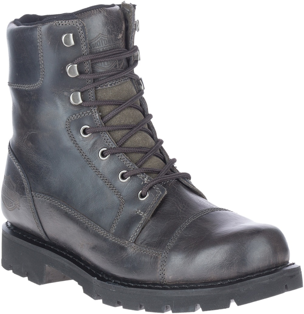 Harley-Davidson Men's Pearson 8-Inch Waterproof Grey Motorcycle Boots D93796 - Wisconsin Harley-Davidson