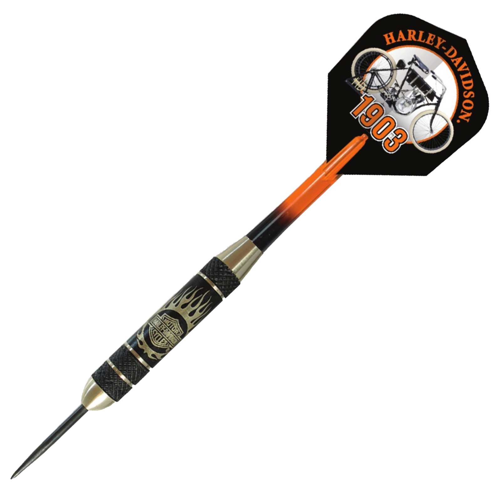 Harley-Davidson Vintage 1903 23 gr. Steel Tip Darts- Black Coated Nickel Barrels - Wisconsin Harley-Davidson
