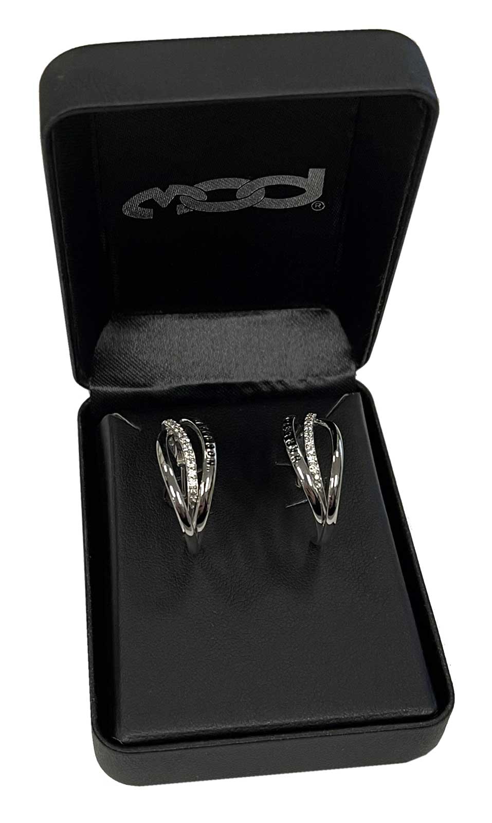 Harley-Davidson Free Shipping - Harley-Davidson Women's Twisted Bling Stone H-D Hoop Earrings - Sterling Silver - Free Shipping on many products plus Orders Over $99