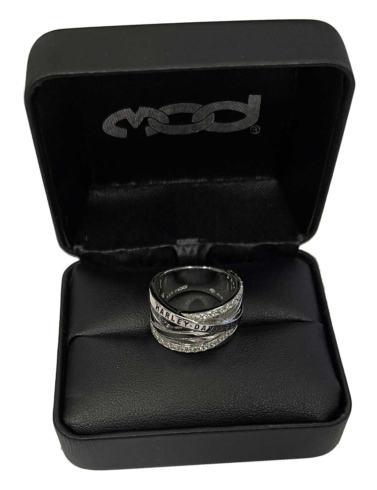 Harley-Davidson Free Shipping - Harley-Davidson Women's Twisted Bling H-D Crystal Band Ring - Sterling Silver - Free Shipping on many products plus Orders Over $99