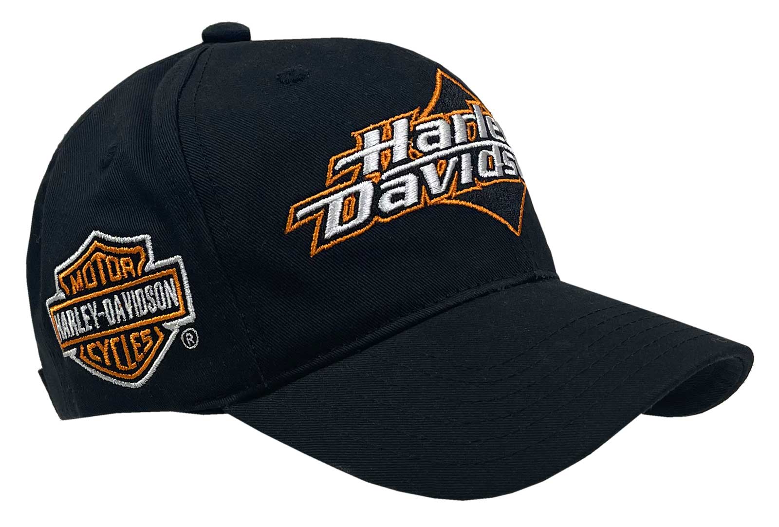 Harley-Davidson Men's Embroidered H-D Curved Bill Adjustable Baseball Cap- Black - Wisconsin Harley-Davidson