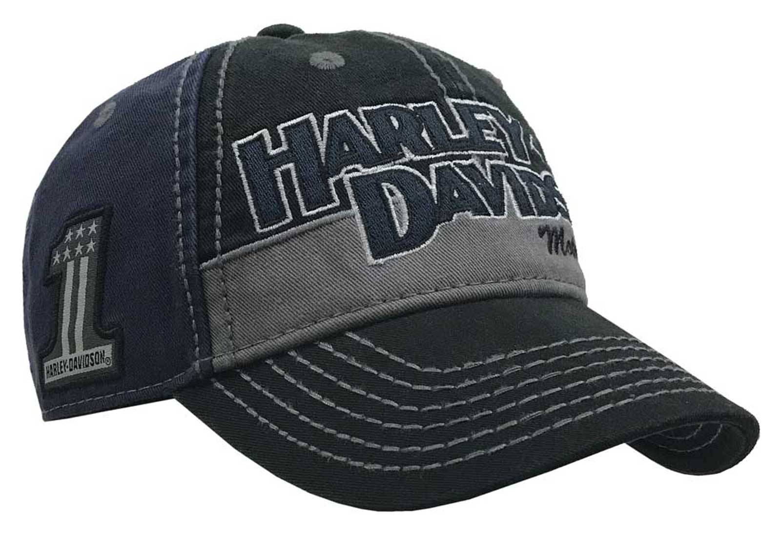 Harley-Davidson® Men's Chain Stitch Curved Adjustable Colorblocked Baseball  Cap - Wisconsin Harley-Davidson