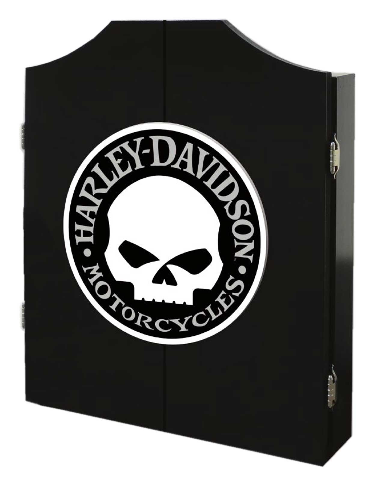 Harley-Davidson® Willie G Skull Logo Dart Board Cabinet – Black