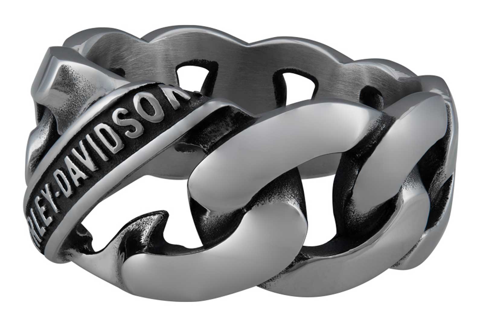 Harley-Davidson® Men's Banner Curb Chain Link Steel Band Stainless