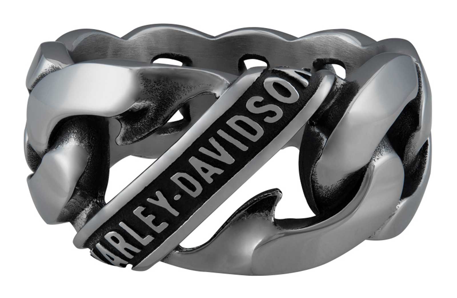 Harley-Davidson Free Shipping - Harley-Davidson Men's Banner Curb Chain Link Steel Band Stainless Steel Ring - Free Shipping on many products plus Orders Over $99