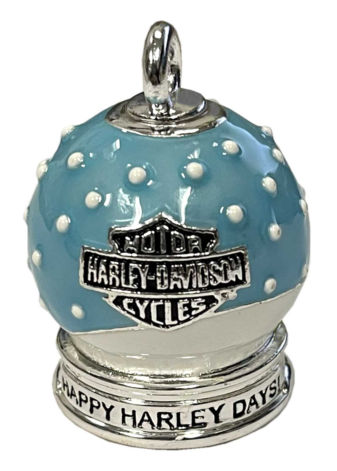 Harley-Davidson Free Shipping - Harley-Davidson Snow Globe Metal Bell Ornament w/Black Cord - Silver Finish - Free Shipping on many products plus Orders Over $99
