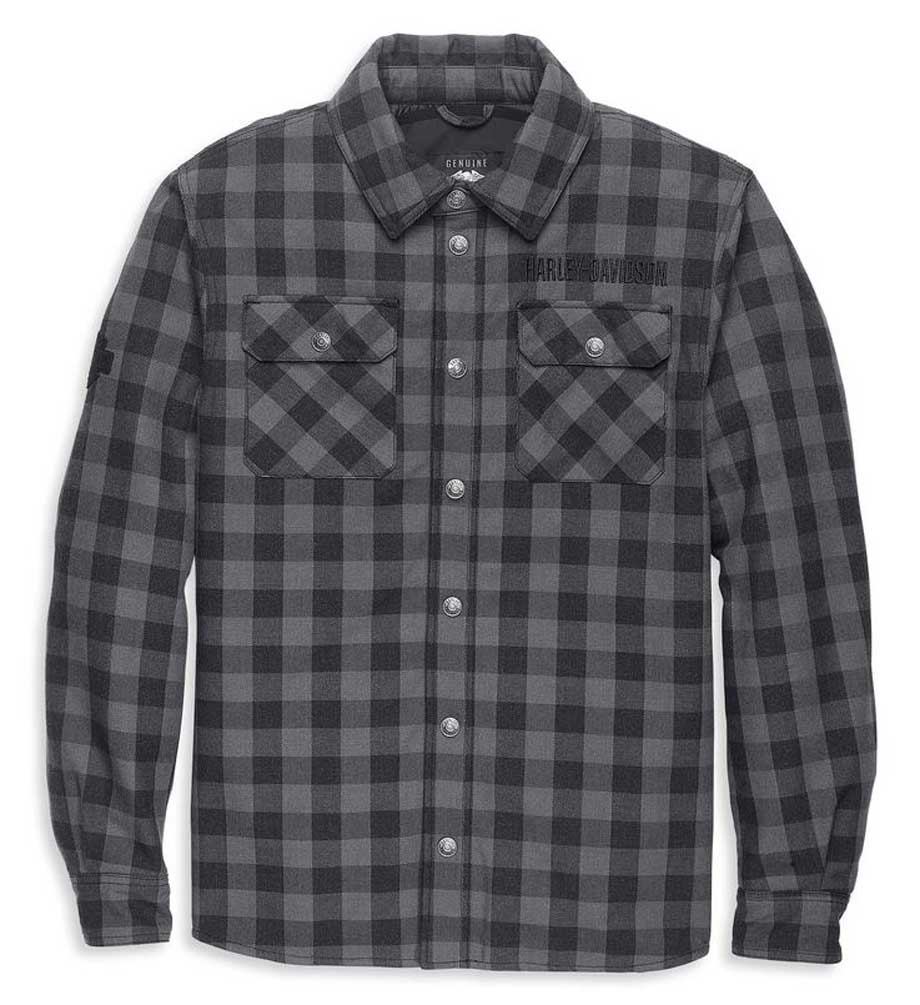 Harley-Davidson Men's Operative Flannel Riding Shirt Jacket - Asphalt 97101-22VM - Wisconsin Harley-Davidson