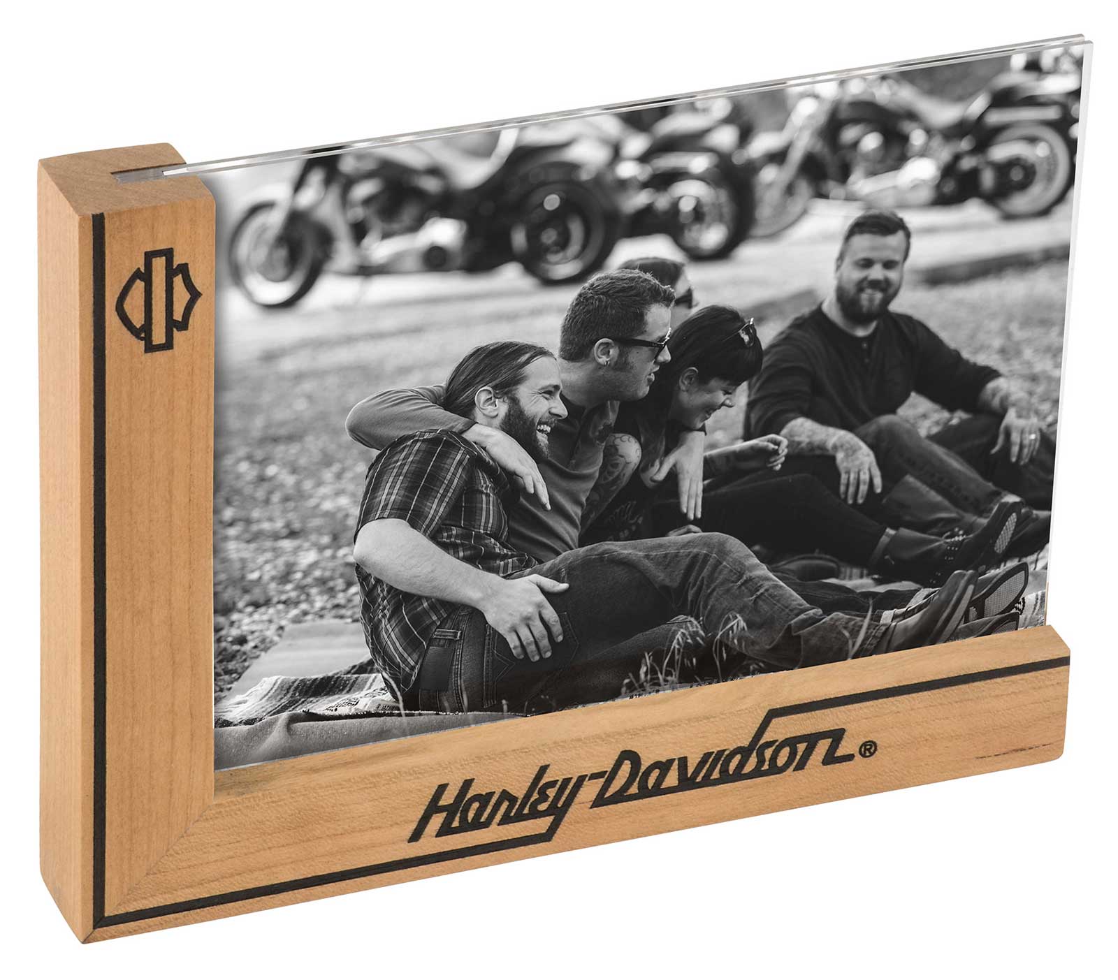 Harley-Davidson® Picture Frame, Chopped L-Shaped Wood, 2-Sided