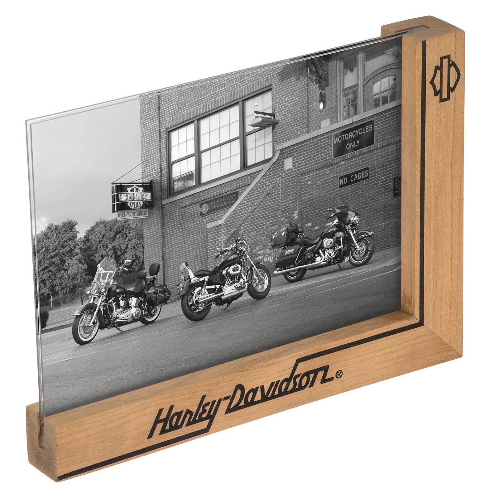 Harley-Davidson® Picture Frame, Chopped L-Shaped Wood, 2-Sided
