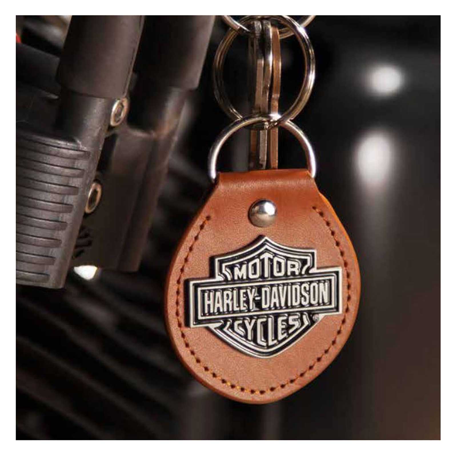 Harley-Davidson Free Shipping - Harley-Davidson Classic Bar & Shield Logo Vinyl Fob Key Chain - Brown & Silver - Free Shipping on many products plus Orders Over $99