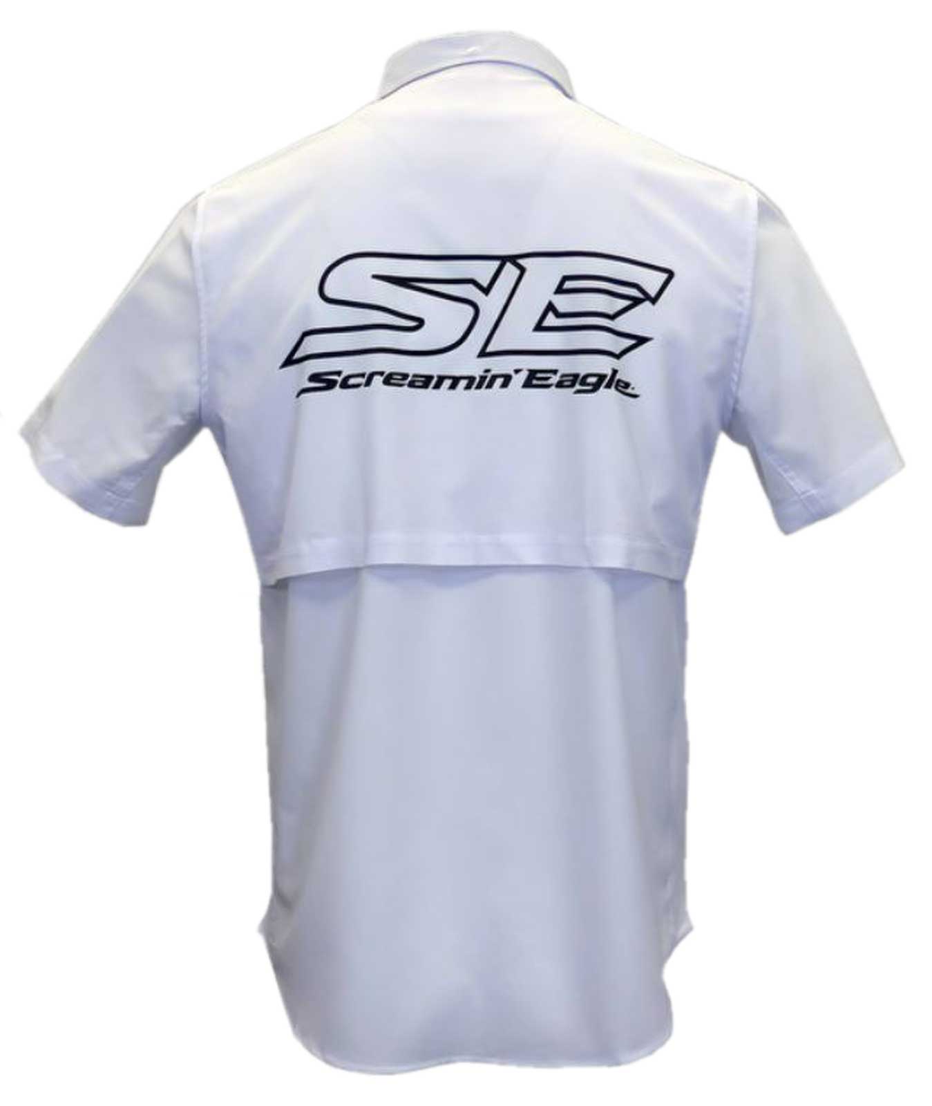 ★Harley Davidson★ Open BS Silk Short Sleeve T-Shirt White Harley-Davidson® Men's Open Bar & Shield On White Short