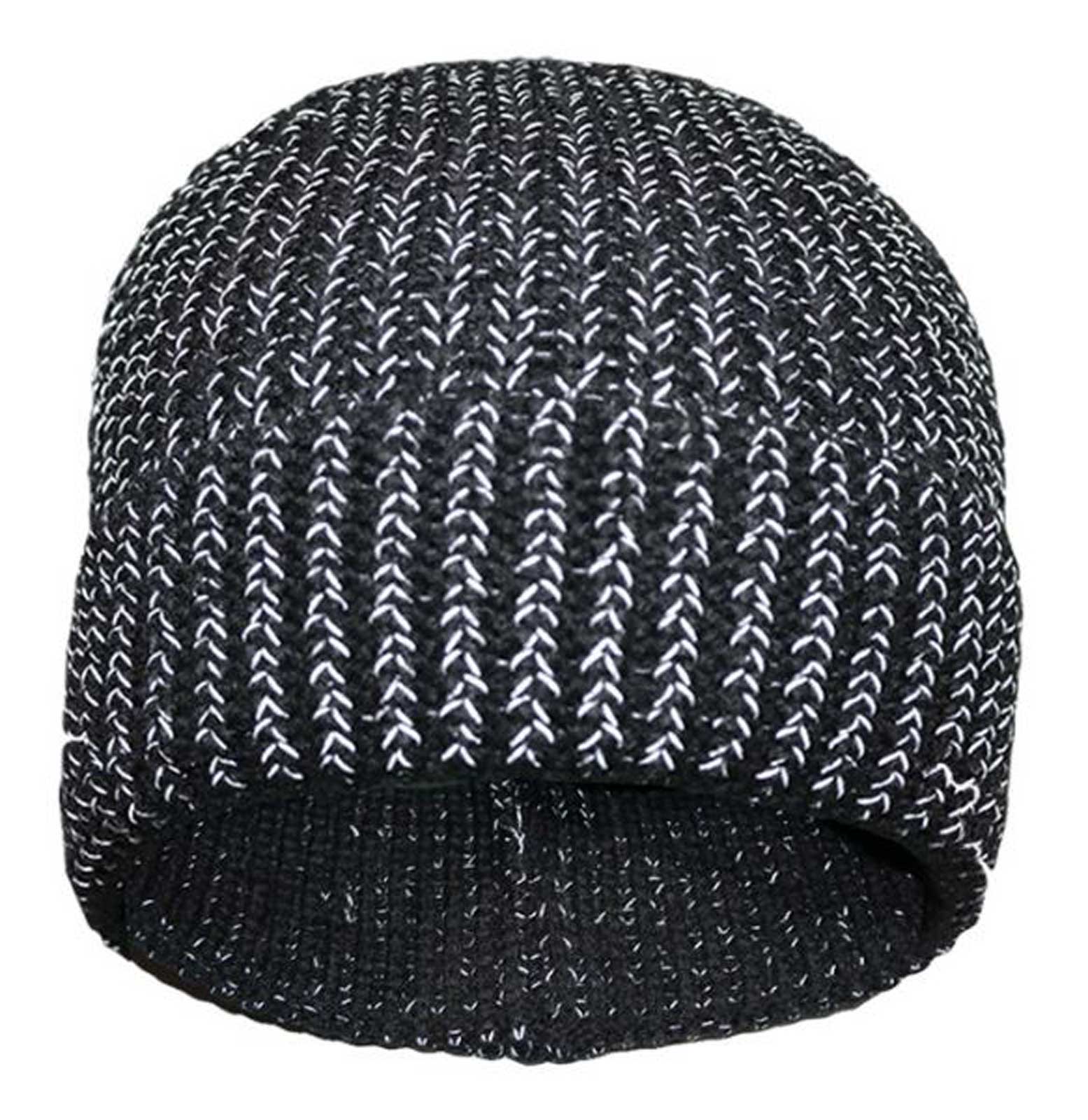 That's A Wrap Unisex Highly Reflective Woven Yarn Winter Knit Beanie - Black - Wisconsin Harley-Davidson