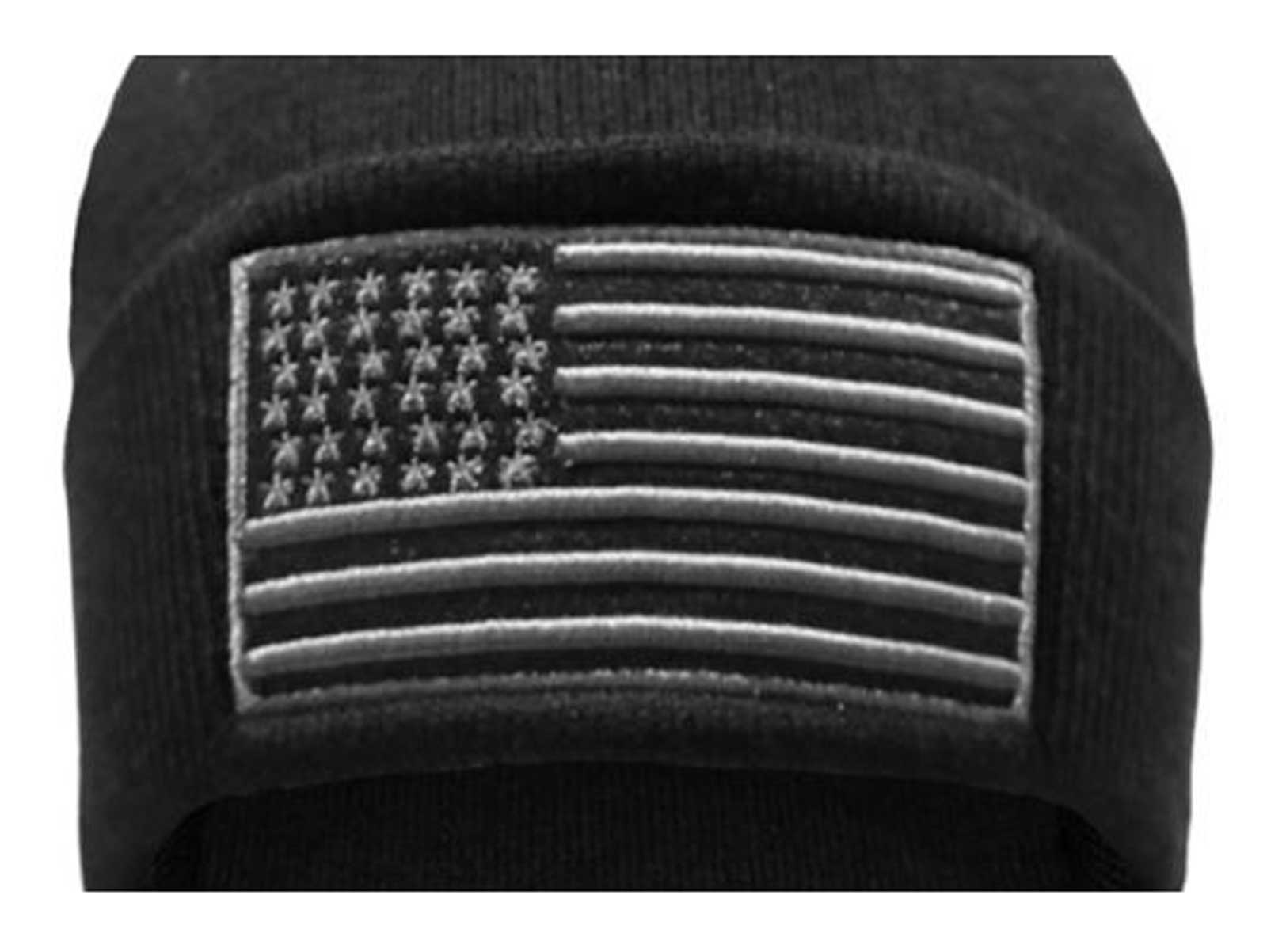 Harley-Davidson Free Shipping - That's A Wrap Men's Patriotic American Flag Patch Cuffed Beanie Cap - Black - Free Shipping on many products plus Orders Over $99