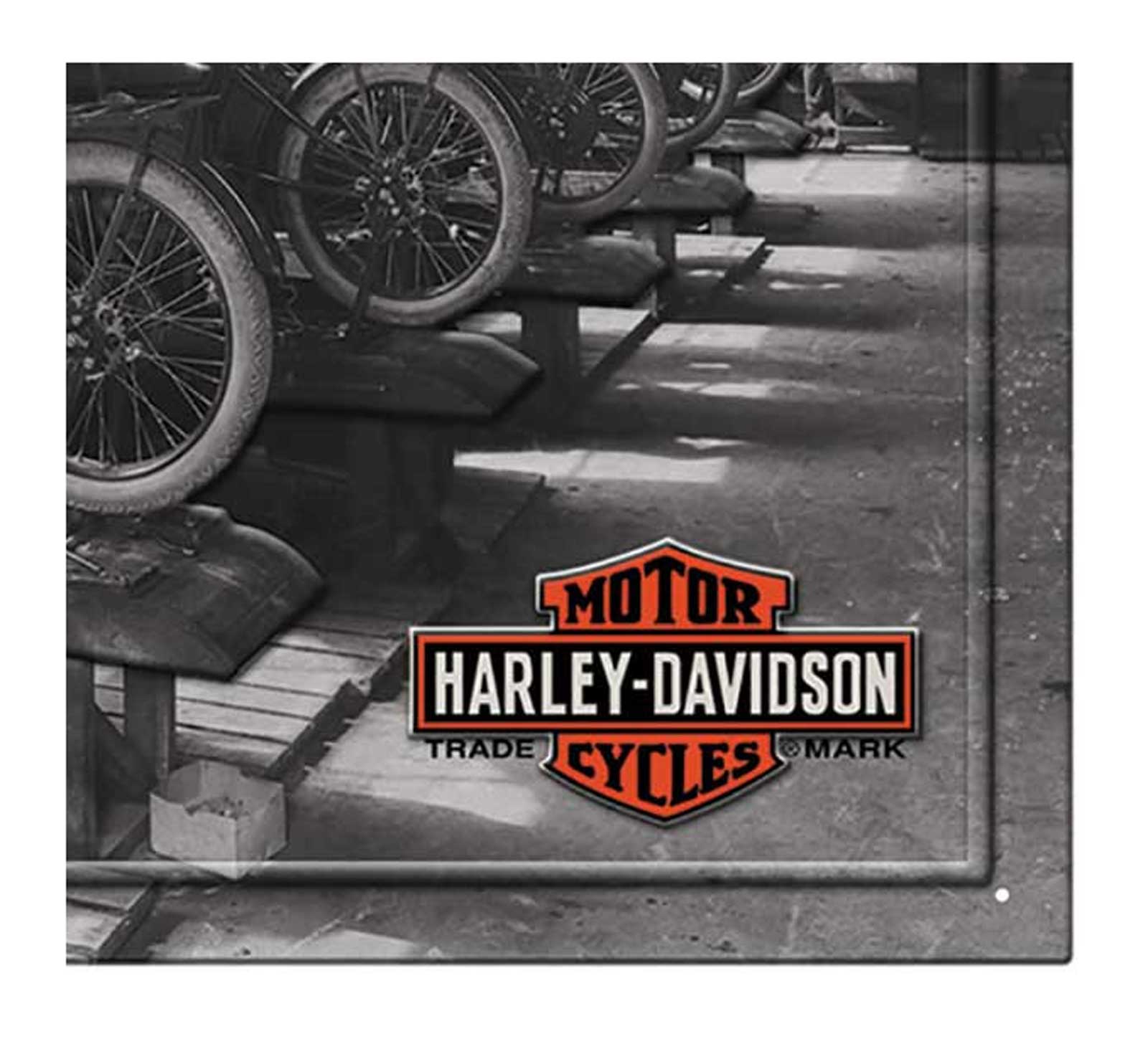 Harley-Davidson Free Shipping - Harley-Davidson Rectangle Tin Sign, Factory Photo Reproduced, 15.75 x 12 inches - Free Shipping on many products plus Orders Over $99