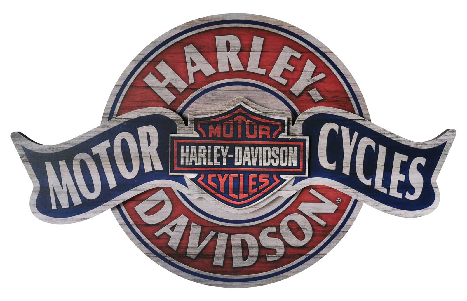 Harley-Davidson Wooden Pub Sign, Distressed Motorcycles Banner, 22 x 14 inches - No Hassle Returns at Wisconsin Harley