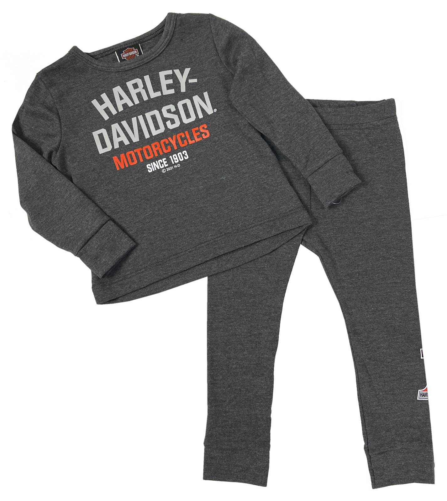 Harley-Davidson Baby Boys' 2 Piece Newborn Set, Knit Tee & Pant Set - Dark Gray - Wisconsin Harley-Davidson