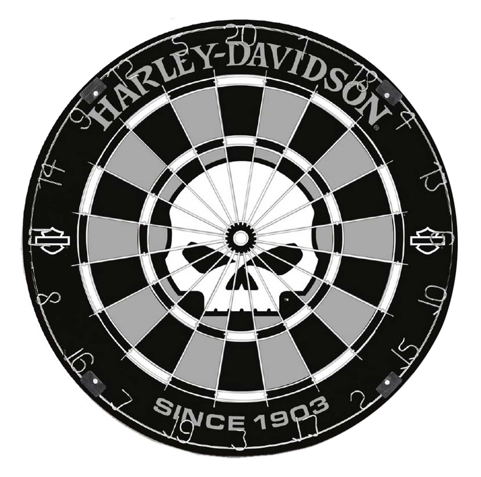 Harley-Davidson Willie G Skull Logo Tournament Dartboard - Black & Gray, 18 in. - Wisconsin Harley-Davidson