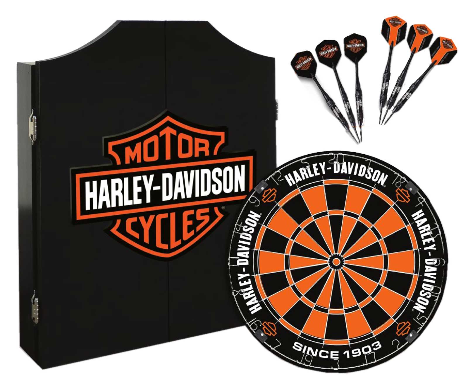 Harley-Davidson® Classic Bar & Shield Logo Dart Board Kit – Black