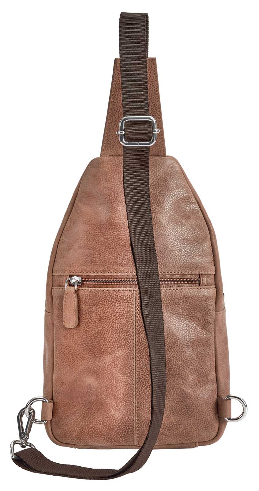 Harley-Davidson Leather Chest Sling Backpack, Bar & Shield Logo - Palomino Brown - No Hassle Returns at Wisconsin Harley