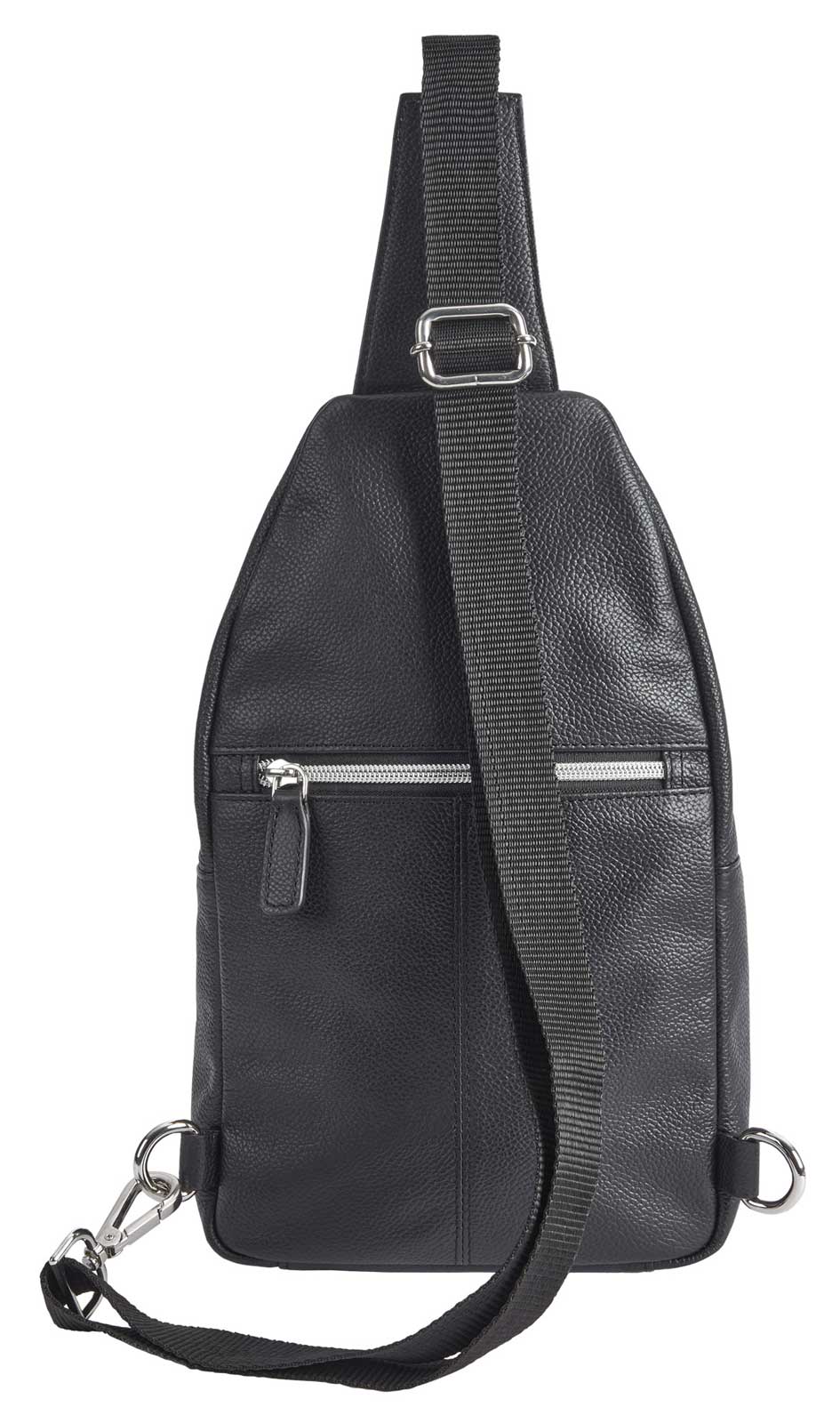 Harley-Davidson Genuine Leather Chest Sling Backpack, Bar & Shield Logo - Black - No Hassle Returns at Wisconsin Harley