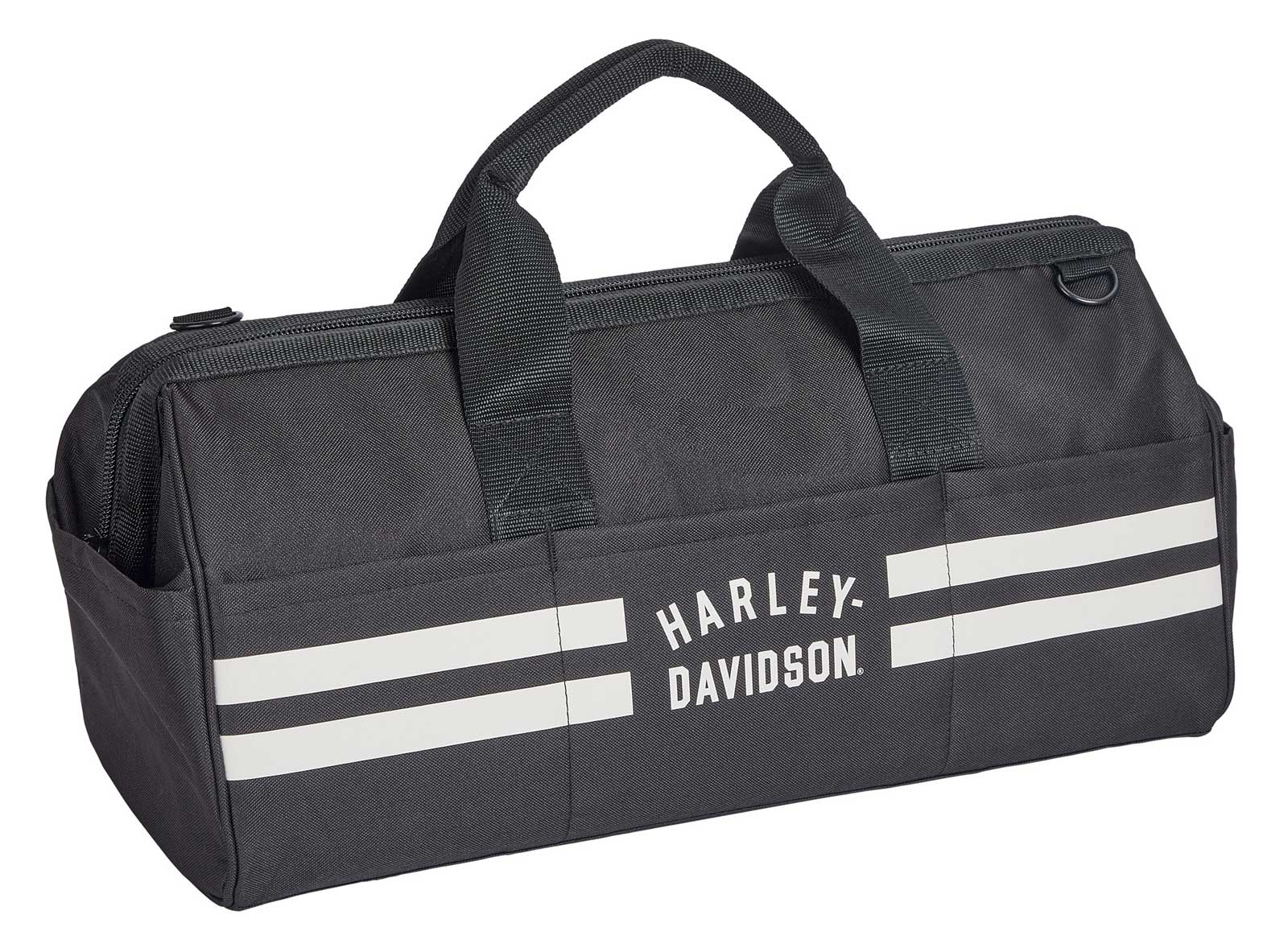 Harley-Davidson Multi-Purpose Striped Accessory & Tool Bag - Black/Off-White - Wisconsin Harley-Davidson