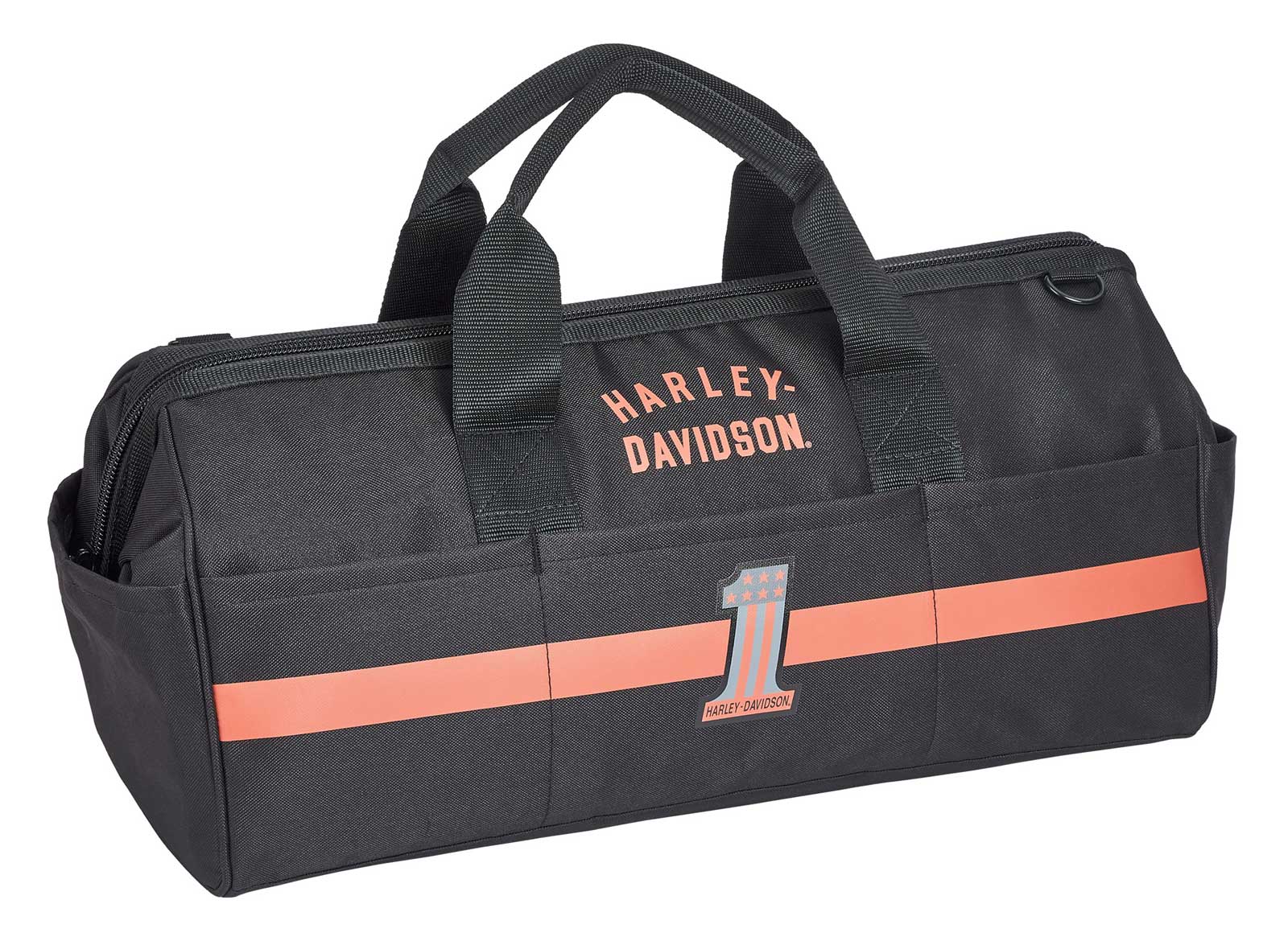 Harley-Davidson Accessory & Tool Bag, Water-Resistant Multi-Purpose - Black/Rust - Wisconsin Harley-Davidson