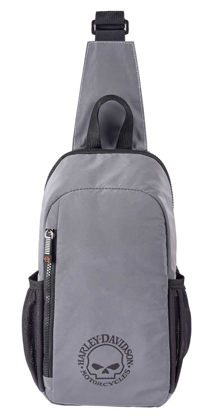 Harley-Davidson Super Sling Backpack, Willie G Skull Lightweight Bag - Silver - Wisconsin Harley-Davidson