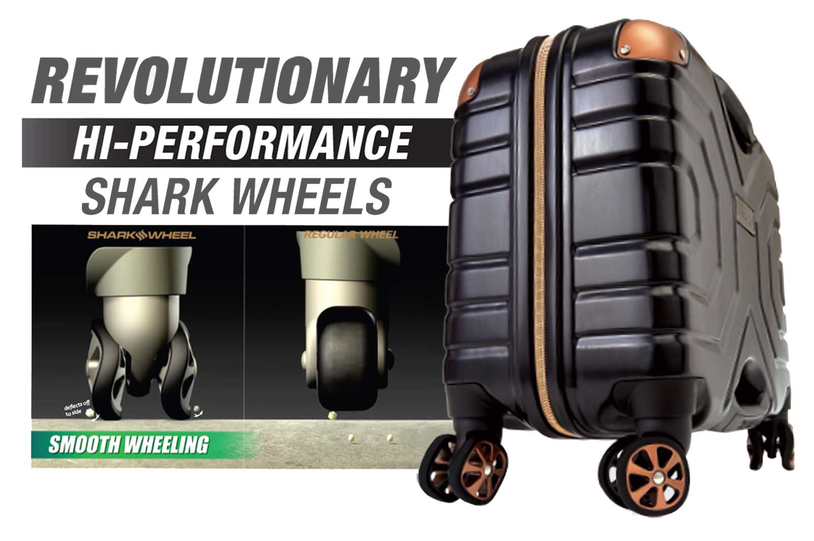 Harley-Davidson 18" Carry-On Shark Wheeled USB Ports Hard-Sided Luggage Bag - No Hassle Returns at Wisconsin Harley