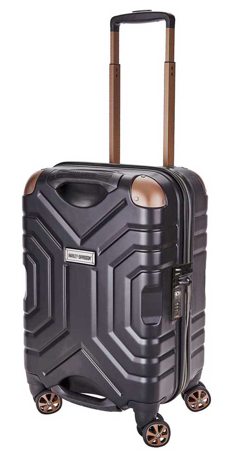 Harley-Davidson 22" Carry-On Shark Wheeled USB Ports Hard-Sided Luggage Bag - Wisconsin Harley-Davidson