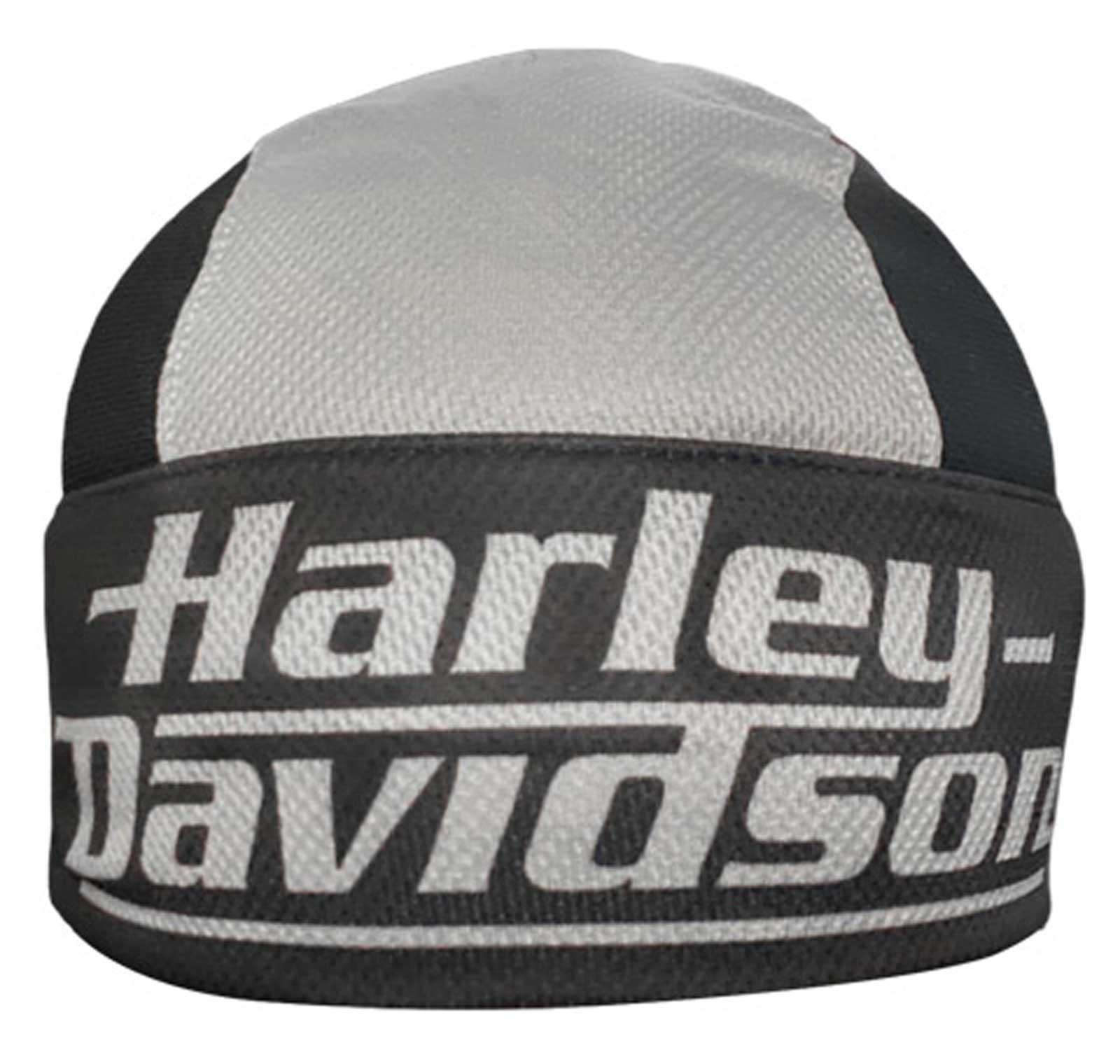 Harley-Davidson Men's Oversized H-D Polyester Colorblocked Skull Cap- Gray/Black - Wisconsin Harley-Davidson